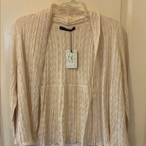 Peruvian Connection Ivory Lace Cardigan-Gwyneth